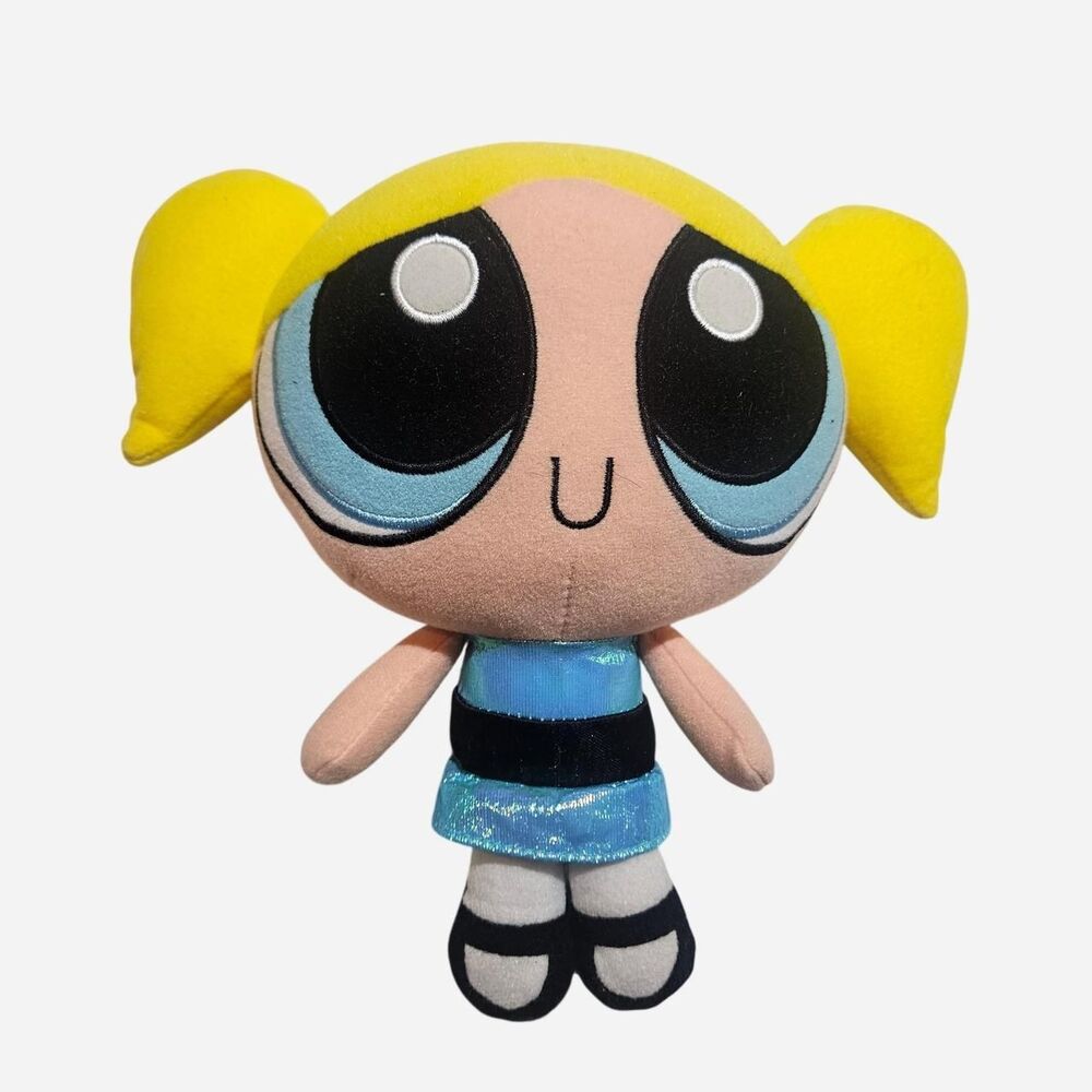 y2k powerpuff girls bubbles plush with metallic dress 2001